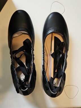 Simply Vera Vera Wang Black Ribbon Ballet Flats